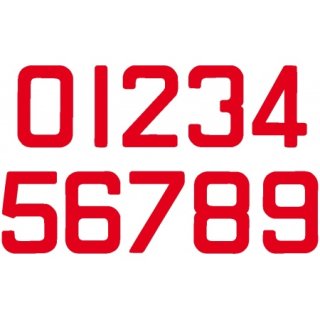 Segelnummer in verschiedenen Größen in Rot