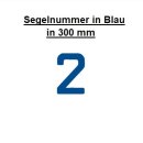 Segelnummer 12" - 300mm "2" Blau...