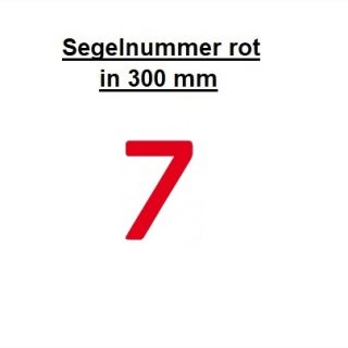 Segelnummer 12" - 300 mm "7" Rot        