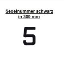 Segelnummer 12" - 300 mm "5" Schwarz    