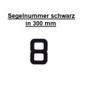 Segelnummer 12" - 300mm "8" Schwarz