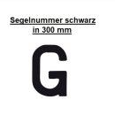 Segelnummer 12" - 300 mm "G" Schwarz    