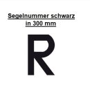 Segelnummer 12" - 300mm "R" Schwarz