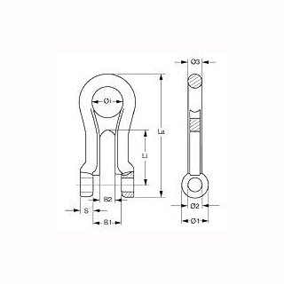 Kettenschäkel AISI316 für Kette 6 - 8 mm