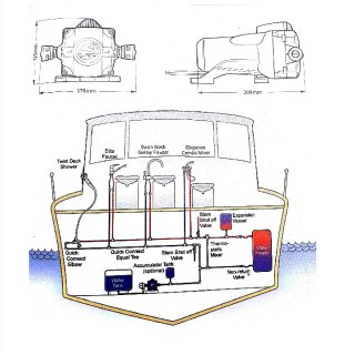 Automatische  Druckwasserpumpe 8l. 12V. 2 bar