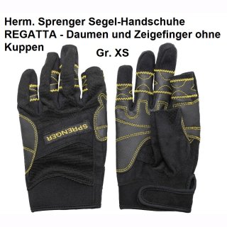 Segel-Handschuhe XS - REGATTA, Daumen und Zeigefinger ohne Kuppen