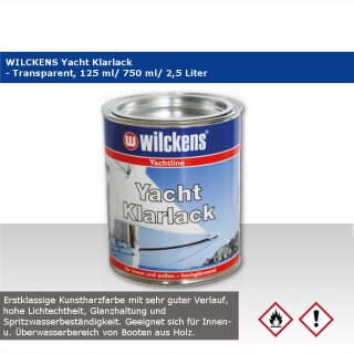 wilckens Kunstharzklarlack - hochglänzend, 750 ml. Transparent