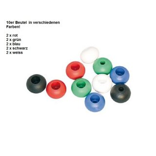 10er Set Griffkugeln aus farbigem Kunststoff - 25 mm Durchmesser