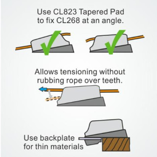 CLAMCLEAT Micros für Tau 1 - 4mm Alu eloxiert