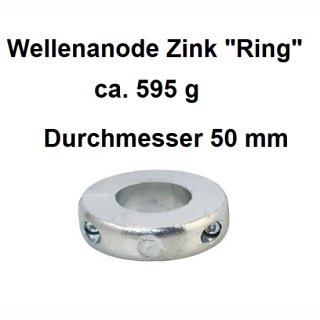 Wellen-Zinkanode Ring ca. 400 g Ø50 mm