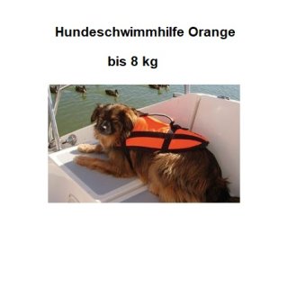 Hundeschwimmhilfe  bis 8 kg      Orange